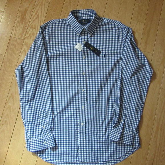 Ralph Lauren Performance Men's Shirt Long Sleeve Button Down Blue Check XL - Picture 3 of 9